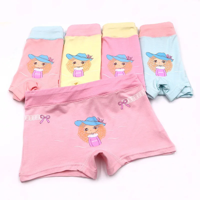 3 шт./лот трусы для девочек новые детские милые трусики из обработанной вискозы