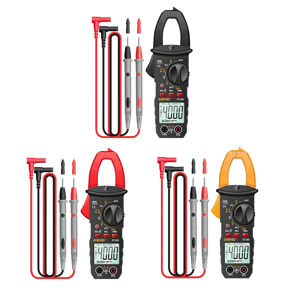 

ST180 4000 Counts Digital Current Clamp Meter AC Ammeter Voltmeter Ohmmeter Ohm NCV Multimeter Tester Electrician Tools