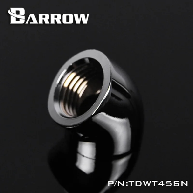 Barrow TDWT45SN черный/серебристый/белый резьбовой фитинг G1/4 дюйма 45 градусов адаптер