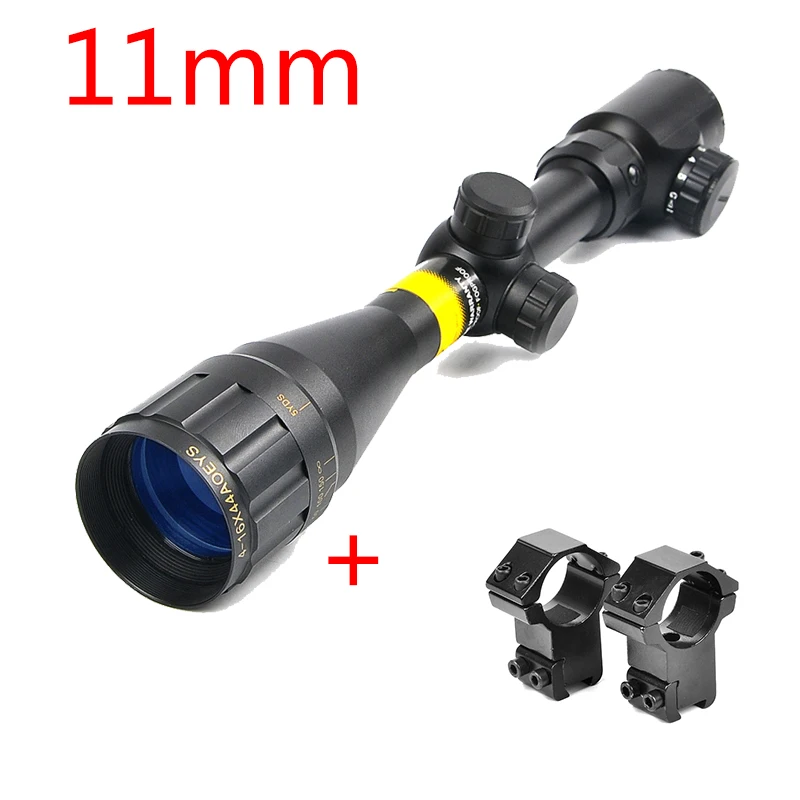 11MM BSA OPTICS 4-16x44 AOE Adjustable Tactical Optic Sight Green Red Illuminated Riflescope Hunting Scopes for Sniper Rifle - Цвет: 11MM