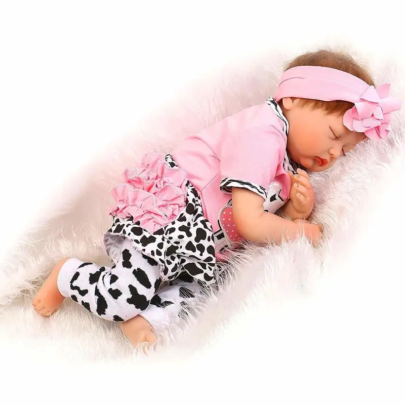 

Reborn Baby Doll Clothes For 20"- 22" Pink Outfit With Cow Pattern Reborn Doll Girl Baby Clothing Baby Sets Americandoll Clothes