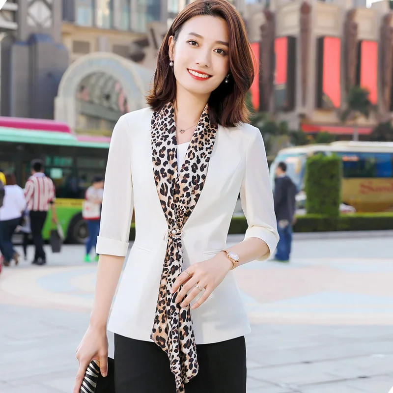 Деловой костюм для женщин комплект с юбкой 2020 новый летний Леопардовый пиджак