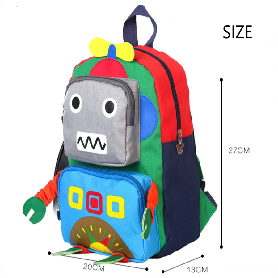 Детский Школьный рюкзак с мультипликационным роботом для детского сада рисунком