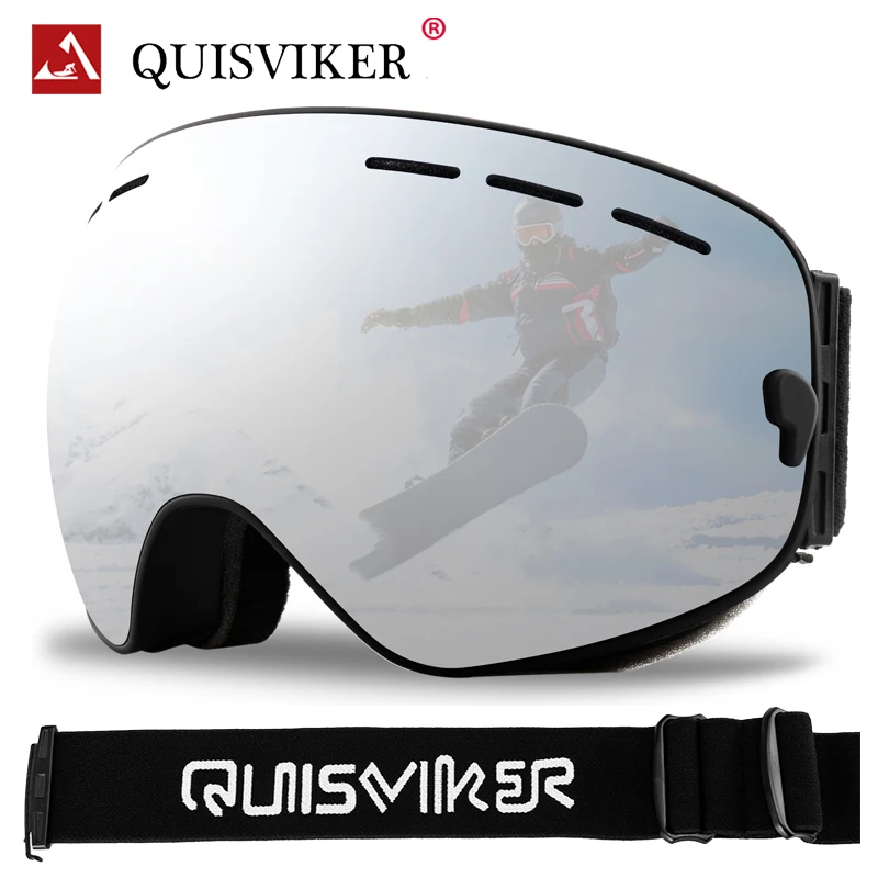 Лыжная маска QUISVIKER двухслойная антизапотевающая унисекс UV400|Лыжные очки| |