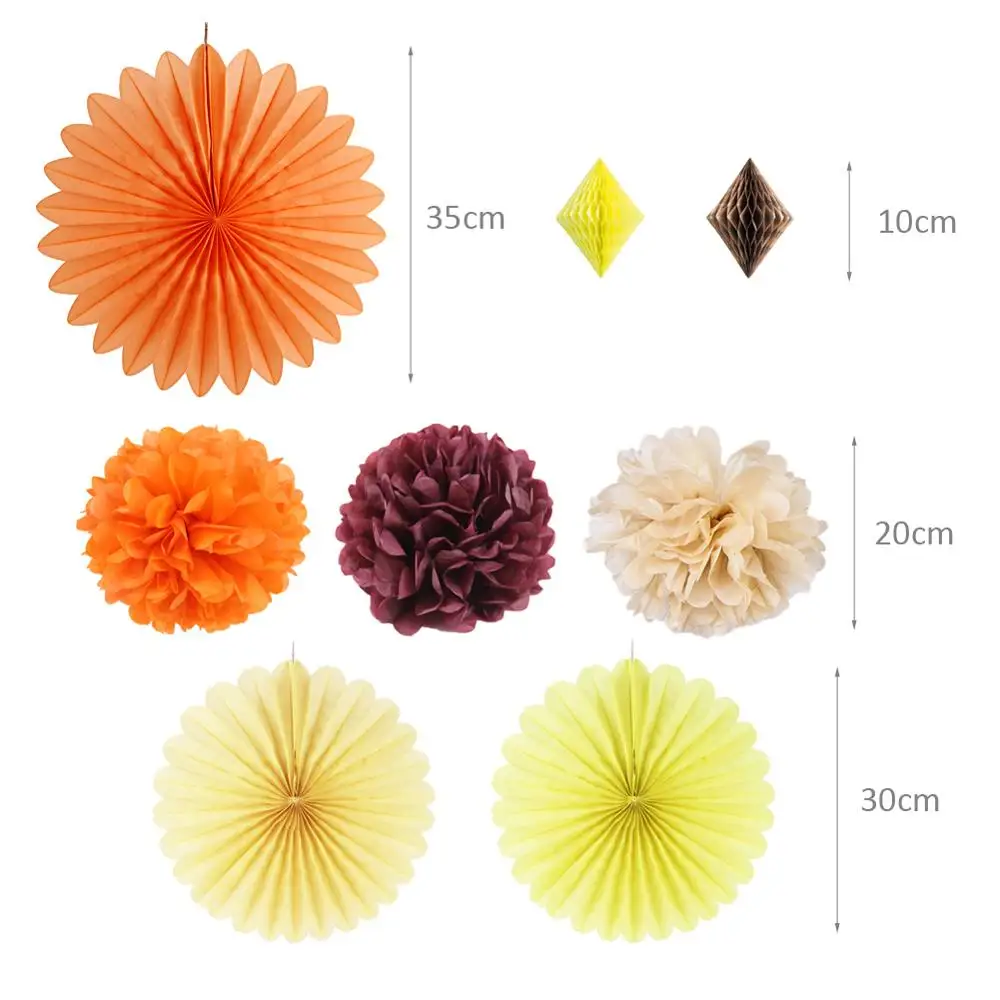 Осенний Детский комплект украшений на день рождения оранжевый желтый коричневый