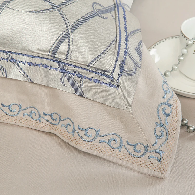 Роскошное Европейское белое постельное белье, шелковое хлопковое постельное белье, жаккардовое постельное белье, набор пододеяльников, простынь, наволочки