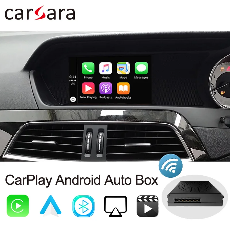 

Беспроводной автомобильный модуль CarPlay для Mercedes Benz Class A B C E CLA GLA GLK ML SLK NTG4.5 Android W166 W176 W204 W212 W246 C117