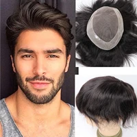 human hair toupee for men hair unit wigs for men mono lace mens wigs man toupee hair pieces men 1b off black color 10x8