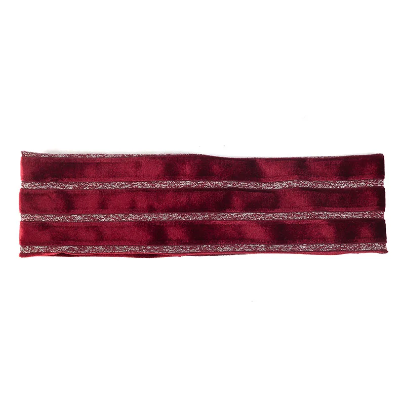 Wine red Geebro модная рифлёная головная повязка для женщин Повседневная тюрбан в стиле бохо мягкие бархатные эластичные повязки для девушек аксессуары для волос - Цвет: Wine red