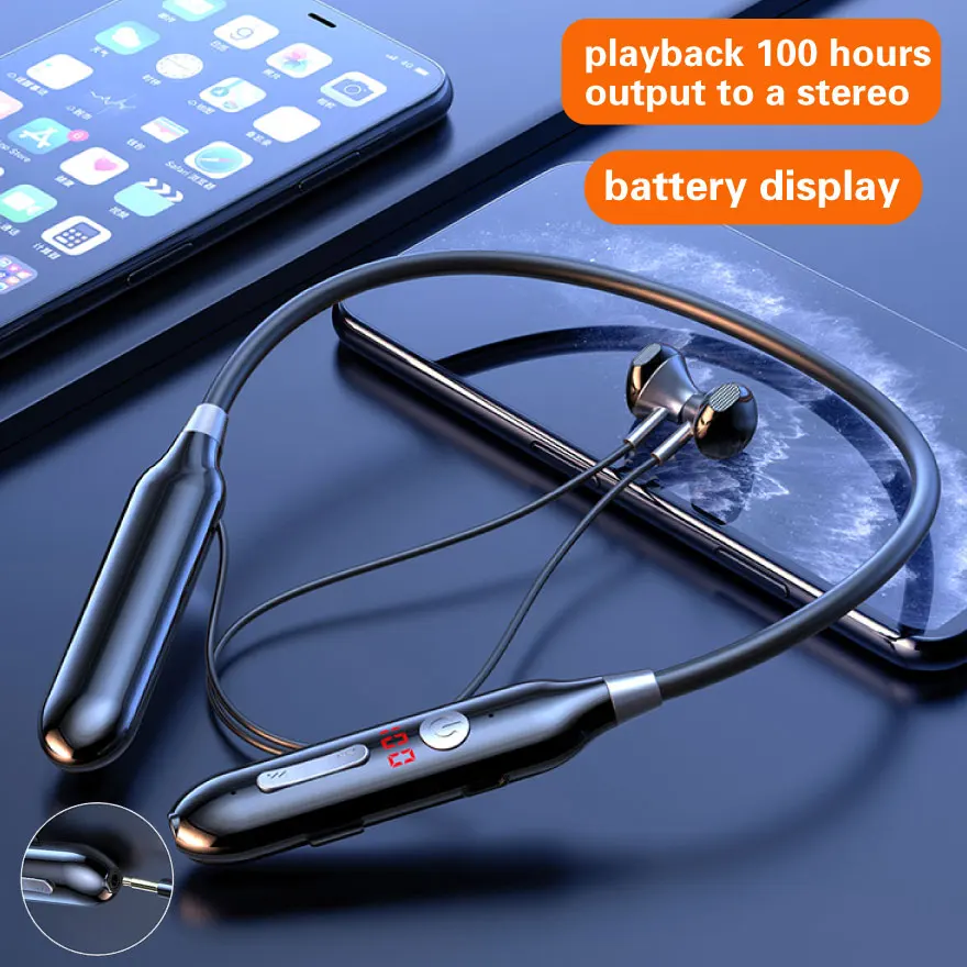 Воспроизведение 100 часов bluetooth наушники беспроводная гарнитура MP3 вкладыши с