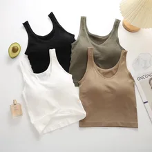 Camiseta sin mangas para mujer, Sujetador deportivo para correr, ropa interior Sexy envuelta con realce, sin aros para dormir (4)