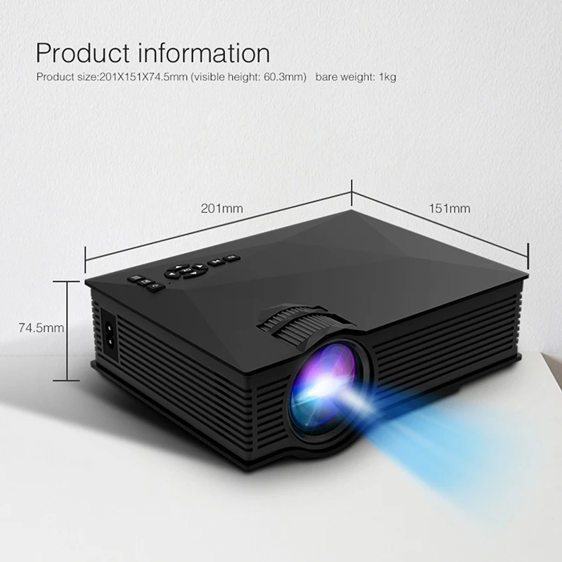 Портативный мини-проектор UC68/UC46 светодиодный домашний микро-проектор 2021 P HD