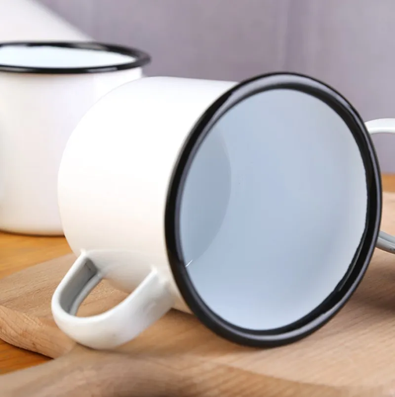 350 мл Ретро эмалированная чашка с рукояткой музыкальный инструмент кофейная