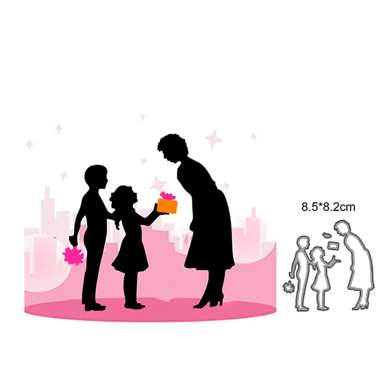

Mother Gift Children Metal Cutting Dies Cut Die Mold Decoration Scrapbook dies Paper Craft Knife Mould Blade Punch Stencils Dies
