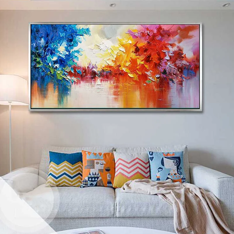 Современный художник ручная Краски ed абстрактные на холсте искусство масляные