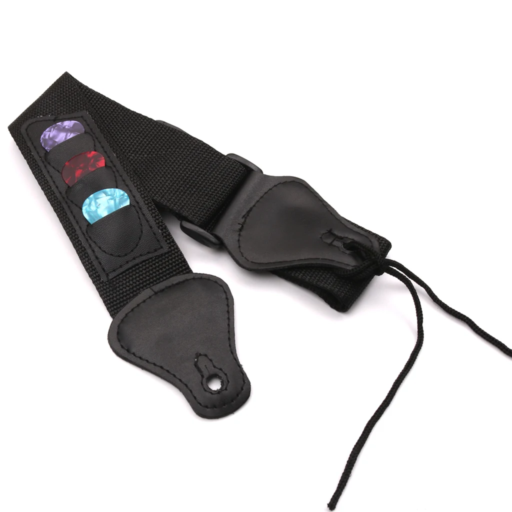 Простой ремешок для акустической электрогитары с 3 держателями гитары концы из