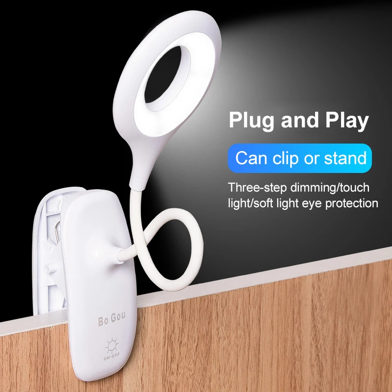 

3 Modes High Qulity USB Rechargeable Led Desk Lamp Flexible Touch Dimming Table Lamp Clip On Lamp For Book Bed And Computer