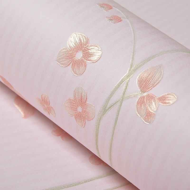 

2021 Beautiful Flower Wallpaper Sticker Pink Yellow Peel and Stick Floral Wallpapers 3d Girls Room Self Adhesive Wall Paper J103