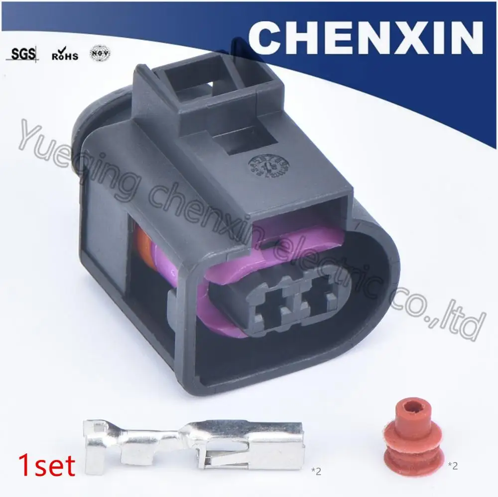 Черный 2 контактный автомобильный водонепроницаемый Электрический соединитель