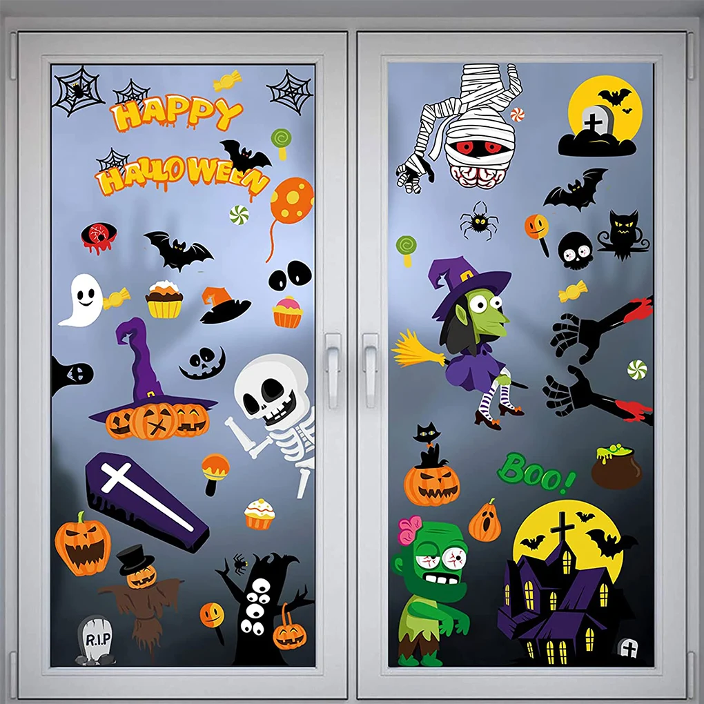

Наклейка на окно на Хэллоуин, тыква, призрак, наклейка, украшения на Хэллоуин, наклейка «сделай сам» для дома