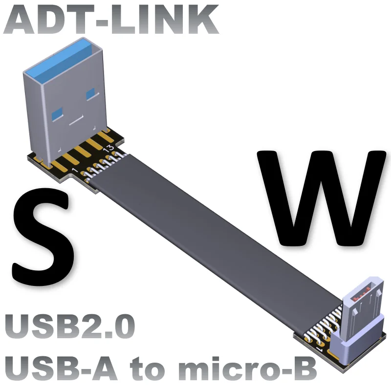 FPV Micro USB 2 0 Type A 90 градусов адаптер 5 см 100 FPC плоский 5pin кабель для мультикоптера