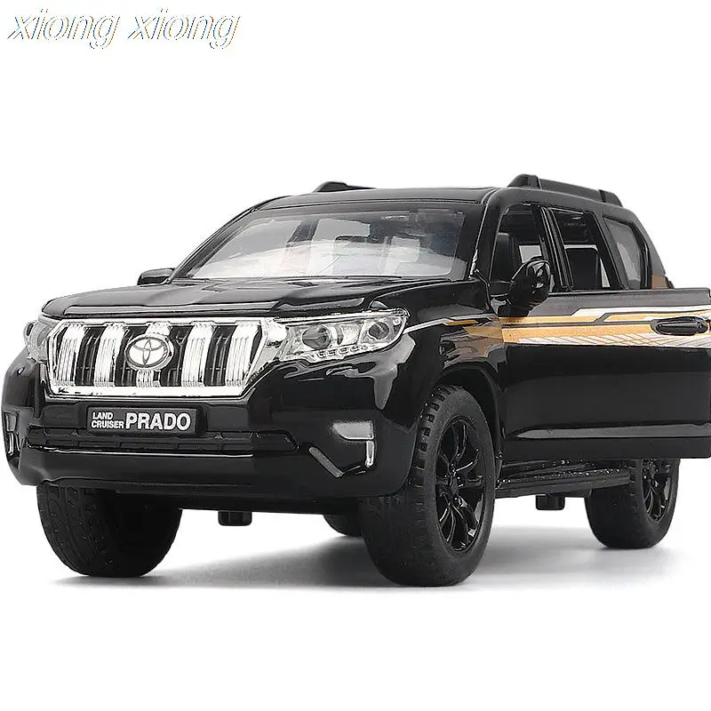 

Jiaye Prado car simulation alloy off-road car acousto-optic rebound toy car metal poster plate