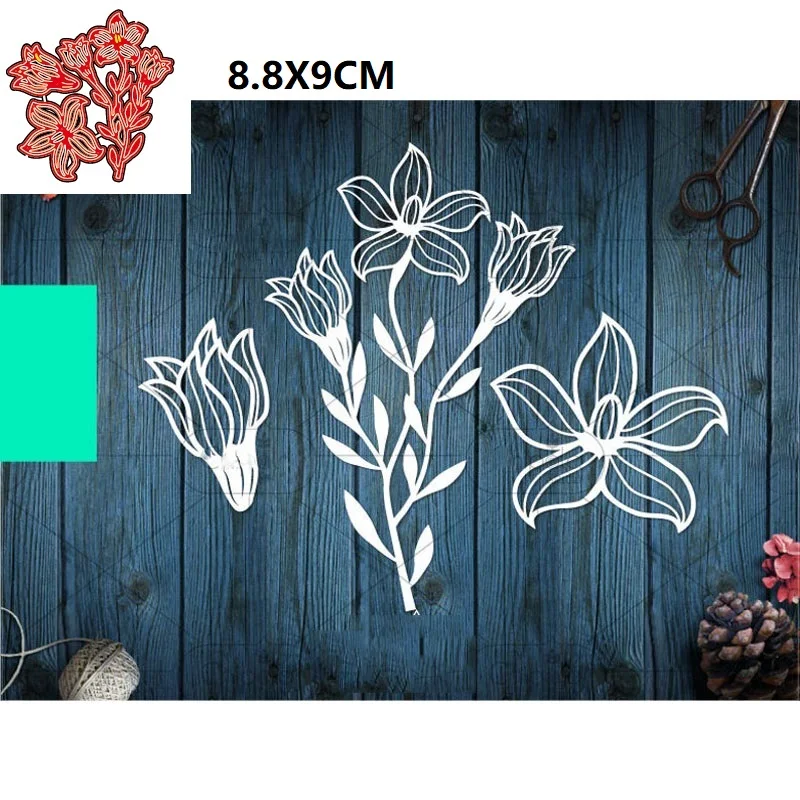

New 2021 Peach Blossom Lotus Flower Metal Cutting Dies for DIY Scrapbooking and Card Making Decorative Embossing Craft No Stamps