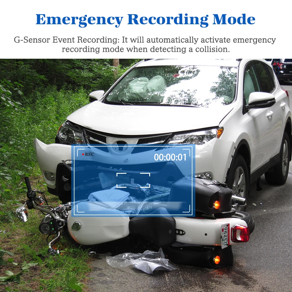 Видеорегистратор для мотоцикла 720P с широким обзором спереди и сзади| |