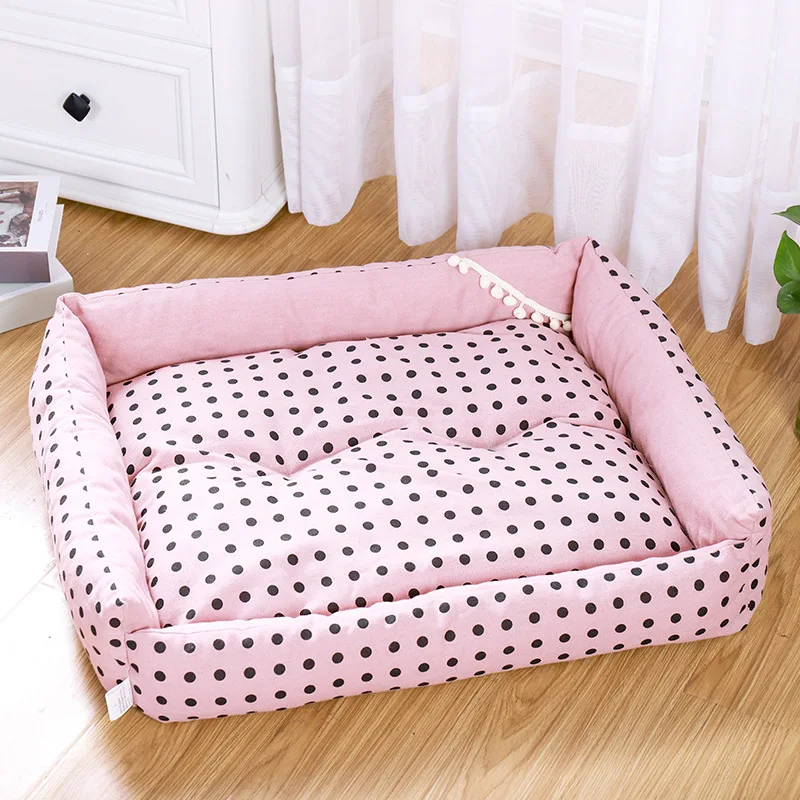 Кровать для собаки 2019 теплая зимняя кровать щенка с цветочным принтом