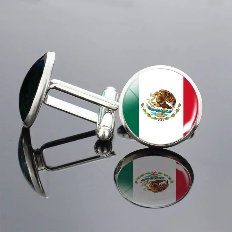 Роскошные мужские запонки Северная Америка Канада Мехико стеклянные кабошон