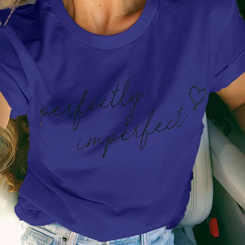 Женская белая футболка Повседневная Базовая с буквенным принтом для женщин