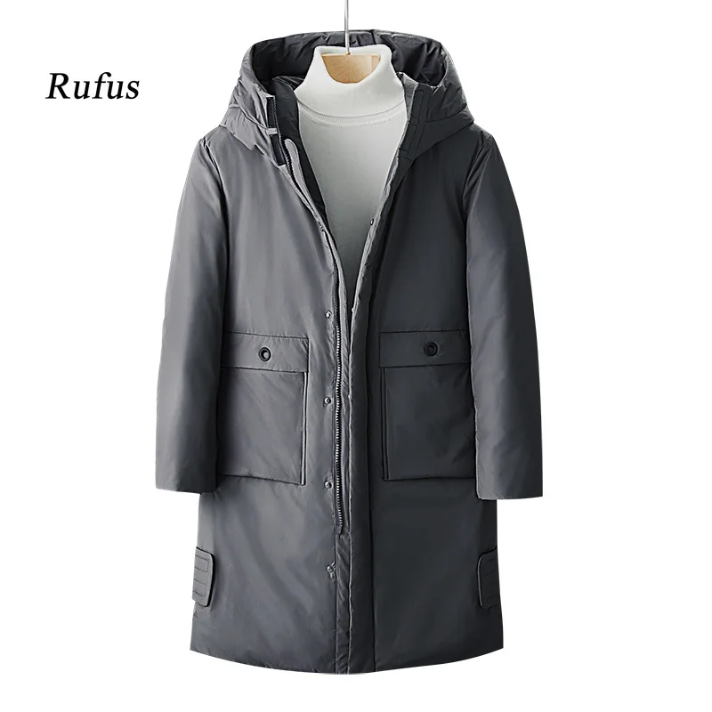 808 зимний мужской длинный пуховик модный с капюшоном повседневное зимнее пальто
