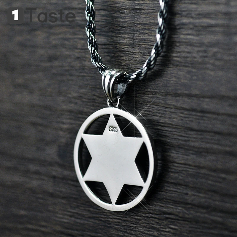 Кулон из 925 пробы серебра с шестью символами и настоящими словами Hexameron для мужчин