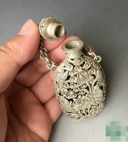 

Китайская античная коллекция тибетская Серебряная подставка с замком старая бронзовая посуда старые предметы