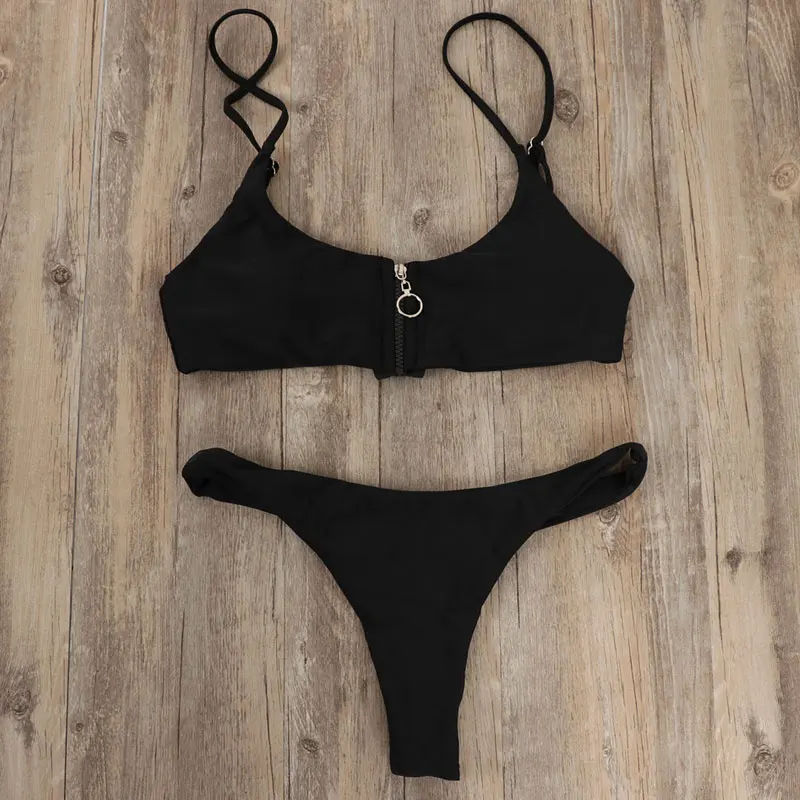 Соблазнительный комплект бикини новинка 2019 летний однотонный купальник
