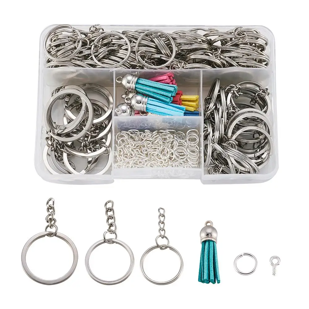 Железная цепочка для ключей сделай сам с подвеской из искусственной замши и