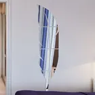 DIY перо 3D зеркальная Настенная Наклейка акриловая наклейка настенное украшение самоклеящаяся Зеркальная Наклейка Искусство Декор для дома гостиной