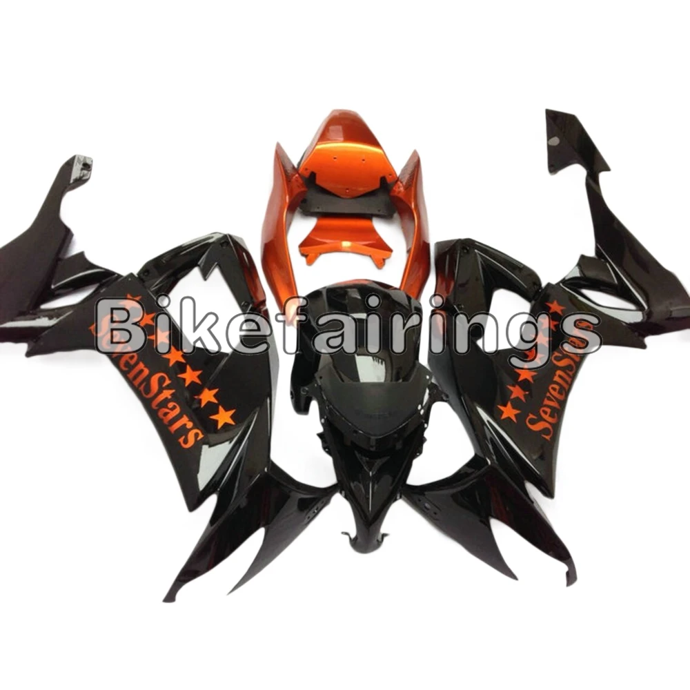 

Sevenstars Black and Orange Cowlings Fit For ZX10R 2008 2009 2010 ZX-10R 08 09 10 Motorcycles Body Frames