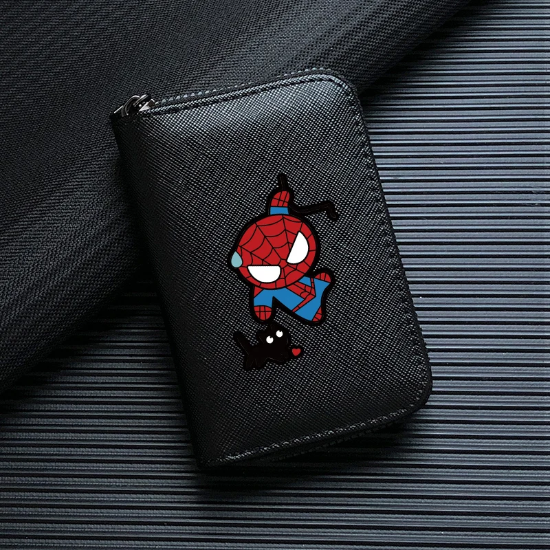 

2021 Disney Marvel PU Zipper Children's Wallet Cartoon Cute Spiderman Large Capacity Multi-card Children's Card Bag Coin Purse