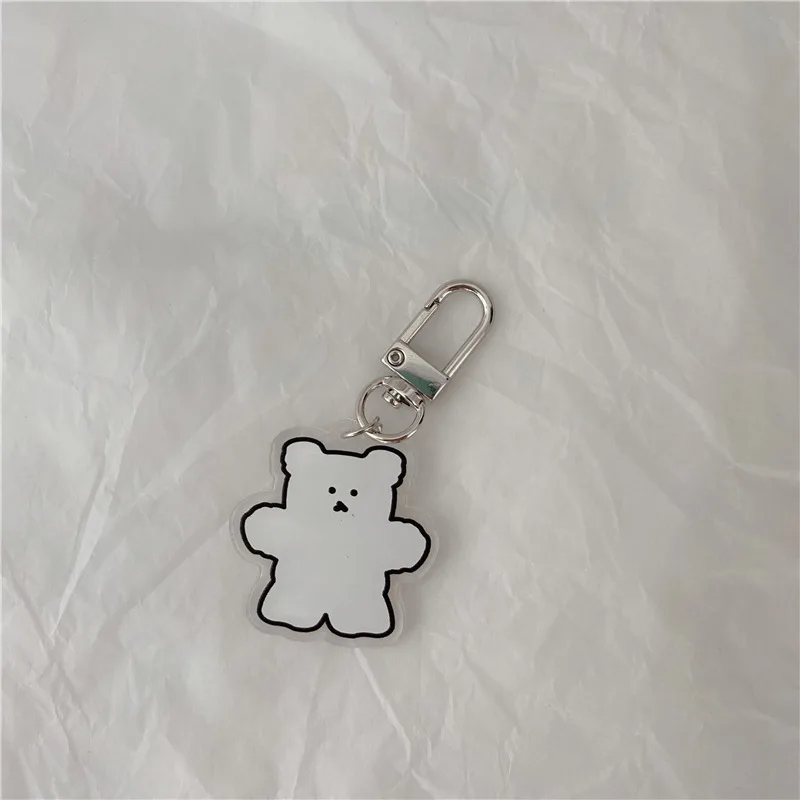 

Cartoon Leuke Transparante Gummy Bear Pvc Sleutelhanger Sleutelhanger Anime Mini Figuur Sleutelhanger Leuke Sleutelhanger Mode