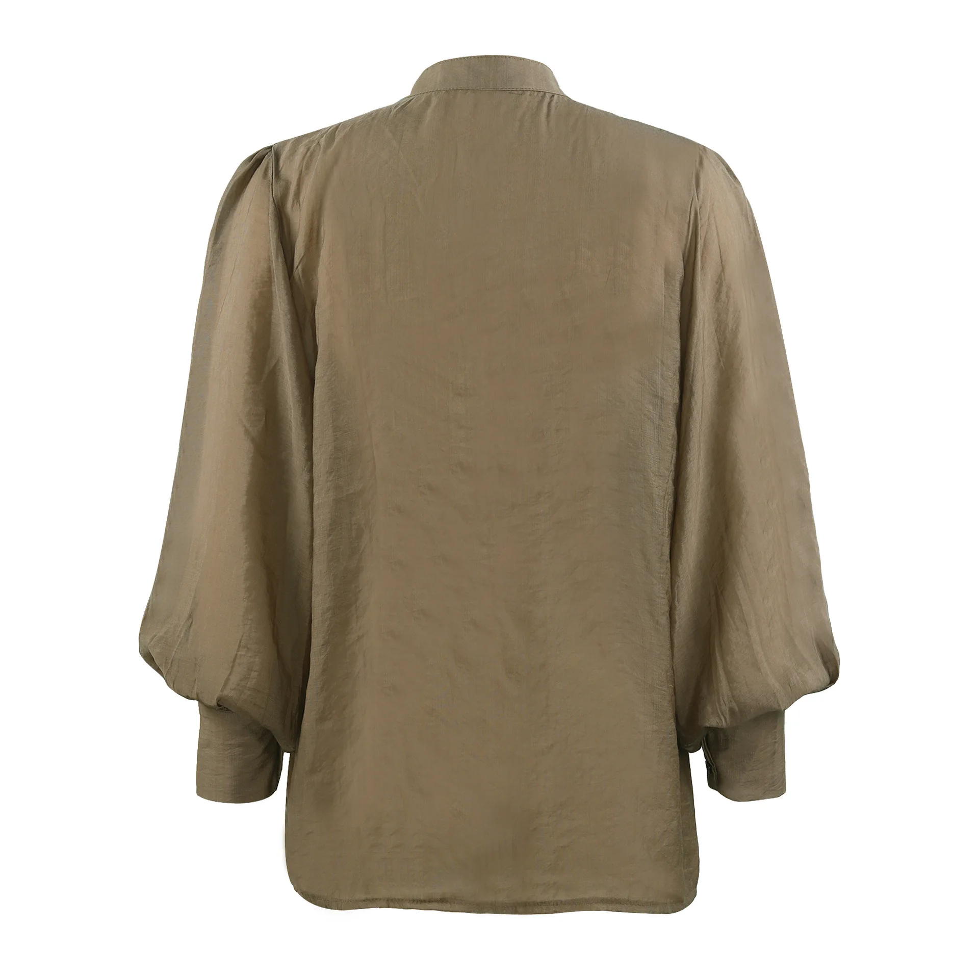 

2021 spring and summer new foreign trade women's clothing hot sale solid color puff sleeve loose fashion blouse
