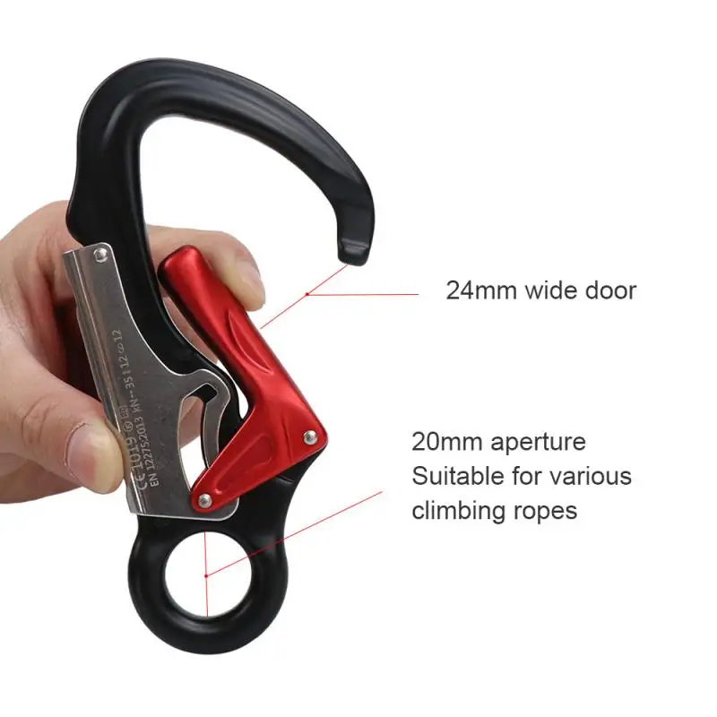 

35KN Aviation Aluminum Alloy Mountaineering Buckle Main Lock Outdoor Climbing Rescue Rope Safety Buckle For Aerial Work
