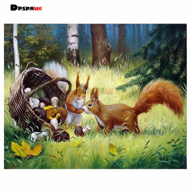 

Dpsproue полная квадратная/круглая Алмазная вышивка крестиком Алмазная 3D вышивка животные белка DIY 5D Moasic домашний Декор подарок S020
