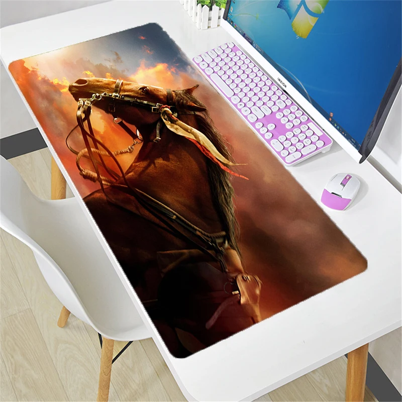 

Mouse Pad DIY Kawaii Horse Mouse Pad notbook Large Keyboard NonSlip Rubber Computer Carpet Desk Mat PC Gamer 90x40 MousePad