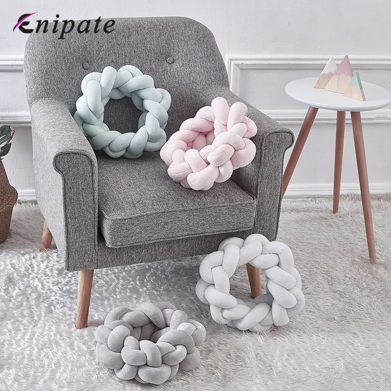 Enipate Милая бархатная плетеная подушечка в форме шарика массивная подушка ручной
