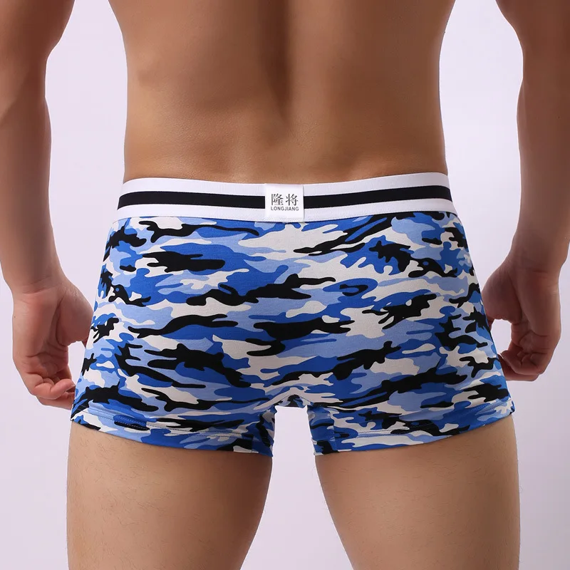 Камуфляжные шорты боксеры с принтом Мужские дышащие удобные трусы нижнее белье