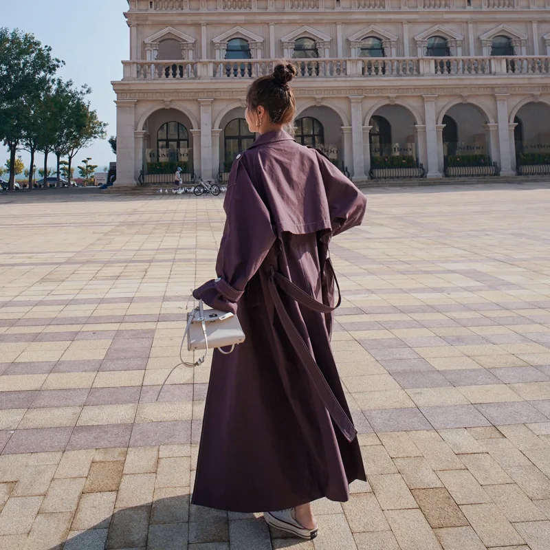 

Trench Coat 2020 Spring Women Double Breasted Windbreaker Korean Women Long Coat Streetwear M456