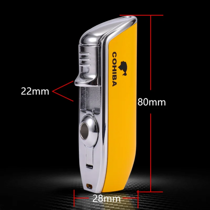 Металлическая ветрозащитная сигаретная Зажигалка COHIBA с 3 синими