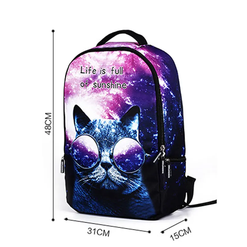 1017blueCAT Galaxy Star Печать для мужчин Traval мини школьный рюкзак для подростков девочек Детская женская сумка на шнуровке Feminina Прямая - Цвет: 1017blueCAT