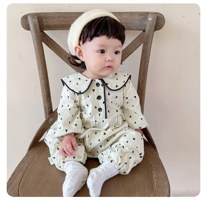 

Autumn New Style Baby Korean Corduroy Suit Baby Cute Casual Long-sleeved Romper